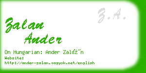 zalan ander business card